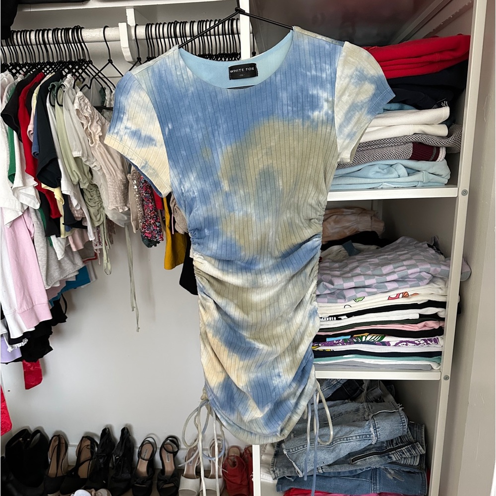 white fox tie-dye dress